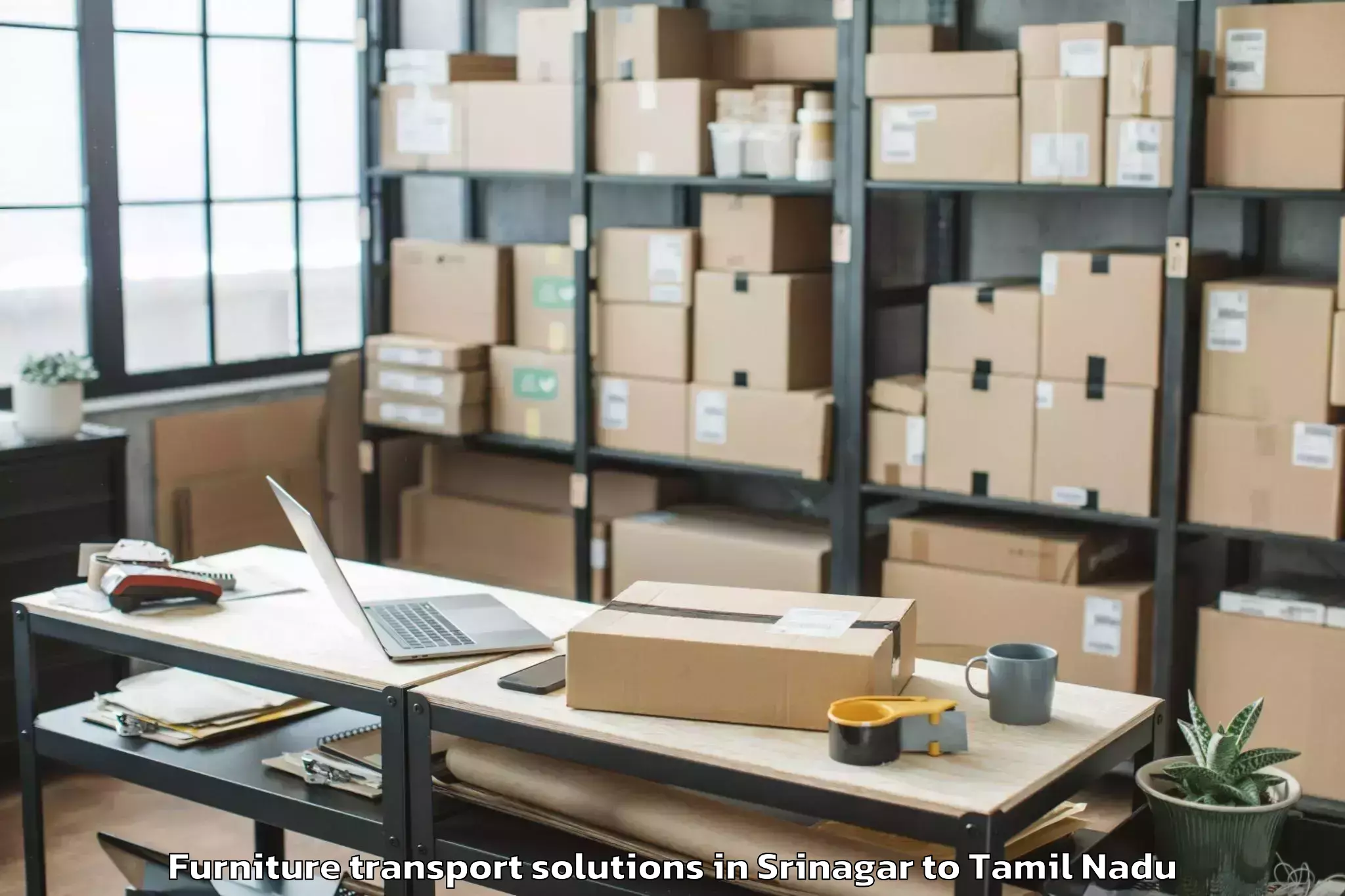 Affordable Srinagar to Srivilliputhur Furniture Transport Solutions